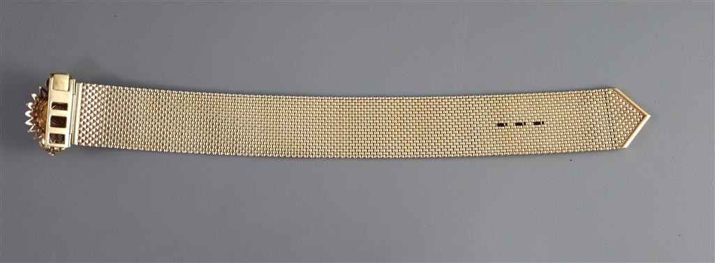A mid to late 20th century 9ct gold brick link bracelet,